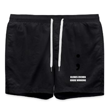Semikolon - Informatiker Spruch Geschenk - Badeshorts - Schwarz - Vorne - AI Model Male 185 light (185cm)