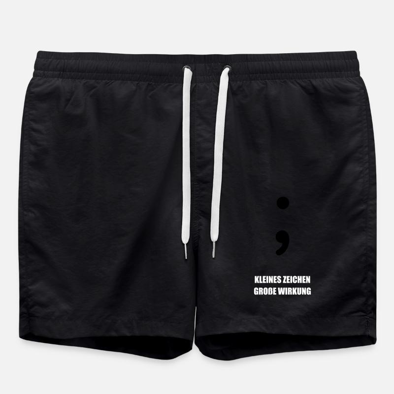 Semikolon - Informatiker Spruch Geschenk - Badeshorts - Schwarz
