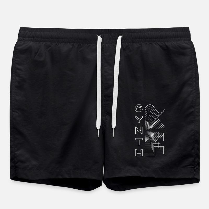 Synth Waveform Audio Analog Design Modular Gift - Badeshorts - Schwarz