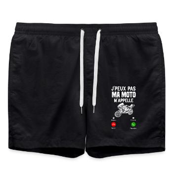 Cadeau Motard Humour Je Peux Pas Ma Moto M'appelle - Short de bain - noir - Devant - AI Model Male 185 light (185cm)