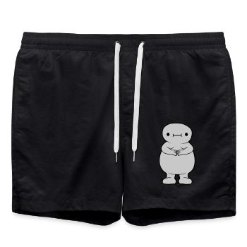 Thick sweet fat sack - Swim Trunks - black - Front - AI Model Male 185 light (185cm)