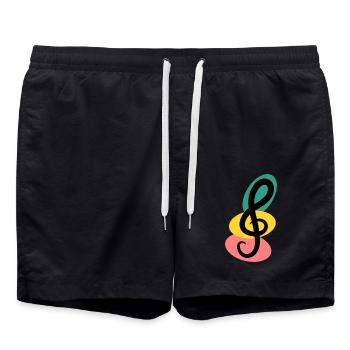 CLE DE SOL. MUSIQUE. ROCK. 21 JUIN. FÊTE MUSIQUE - Short de bain - noir - Devant - AI Model Male 185 light (185cm)