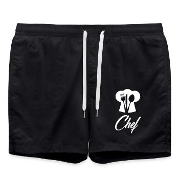 Chef cuisinier 4 - Short de bain - noir - Devant - AI Model Male 185 light (185cm)