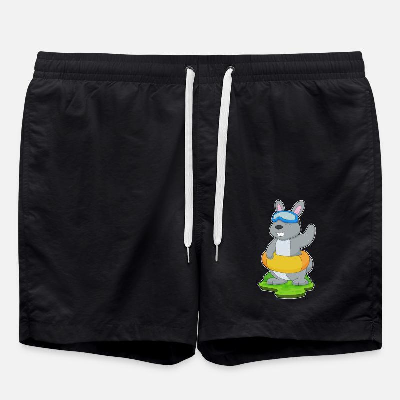 Hase Schwimmen Rettungsring - Badeshorts - Schwarz