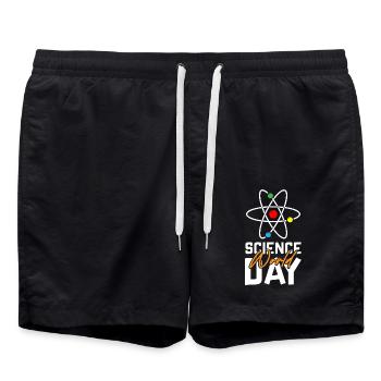 Science World Day - Badeshorts - Schwarz - Vorne - AI Model Male 185 light (185cm)