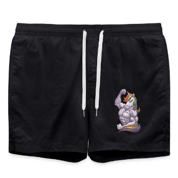 Unicorn Power - Badeshorts - Schwarz - Vorne - AI Model Male 185 light (185cm)