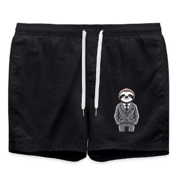 Chill paresseux en costume illustration - Short de bain - noir - Devant - AI Model Male 185 light (185cm)