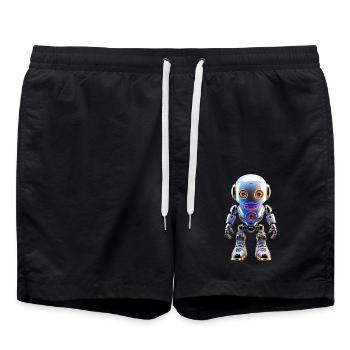 Roboter für den individuellen LooK - Badeshorts - Schwarz - Vorne - AI Model Male 185 light (185cm)