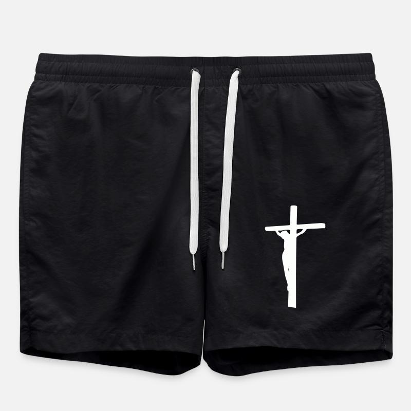 cross jesus - Swim Trunks - black