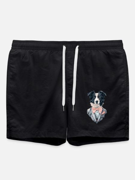 Border Collie - Badeshorts - Schwarz