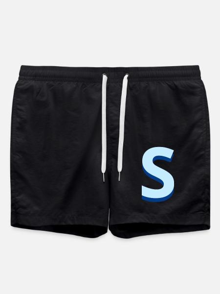 Pop and modern blue letters - Swim Trunks - black