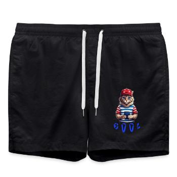 Chat cool - Short de bain - noir - Devant - AI Model Male 185 light (185cm)