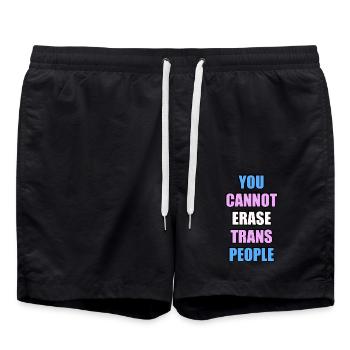 Sie können Trans-Personen nicht auslöschen - Badeshorts - Schwarz - Vorne - AI Model Male 185 light (185cm)