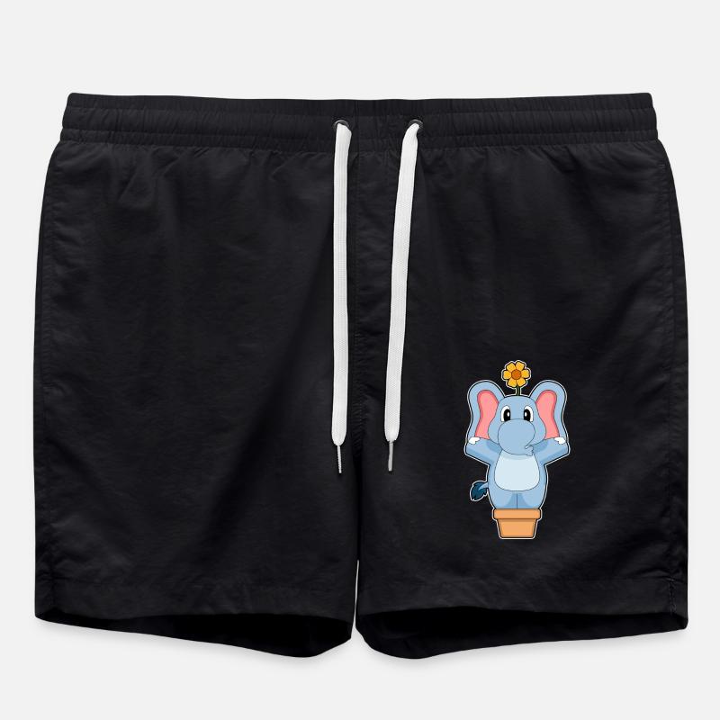 Elefant Blume - Badeshorts - Schwarz