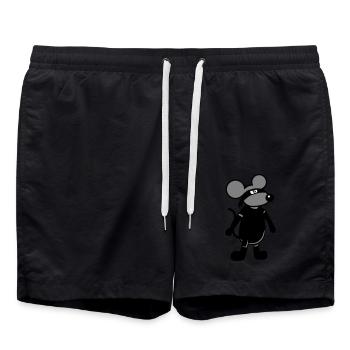 Mouse Evil Robber Ninja Raid Thief Burglar - Swim Trunks - black - Front - AI Model Male 185 light (185cm)