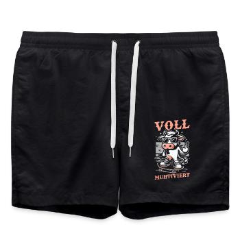 Cow Fully Muhtived - Swim Trunks - black - Front - AI Model Male 185 light (185cm)