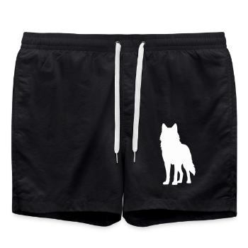 wolf 1 - Badeshorts - Schwarz - Vorne - AI Model Male 185 light (185cm)