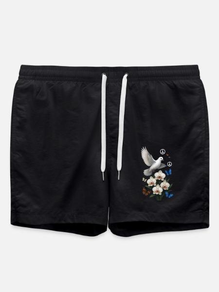 Weiße Taube - Badeshorts - Schwarz