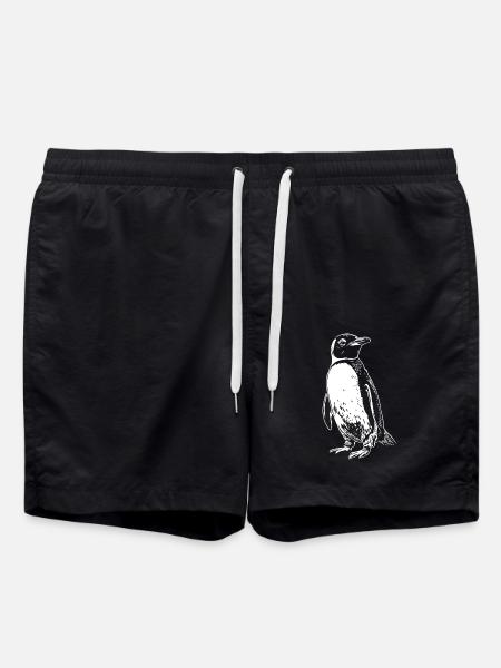 Dessin du pingouin blanc - Short de bain - noir