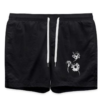 Fleurs printanières - Short de bain - noir - Devant - AI Model Male 185 light (185cm)