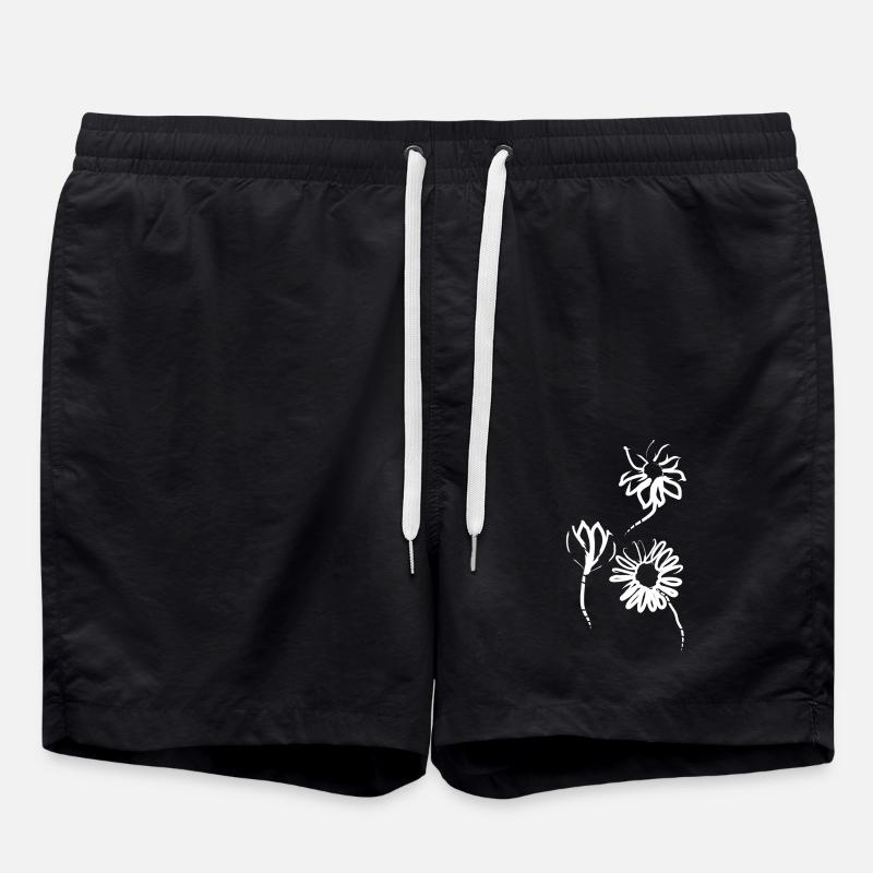Frühlingsblumen - Badeshorts - Schwarz