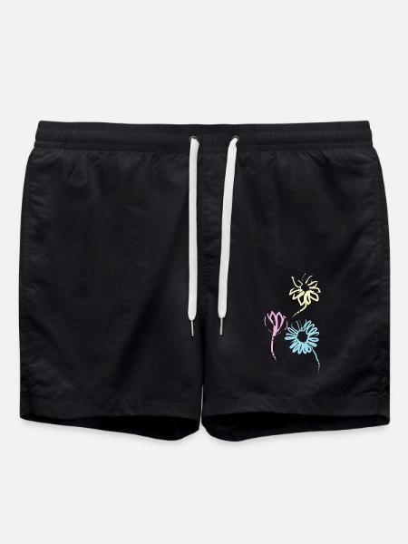 Bunte Blumen der Freundschaft - Badeshorts - Schwarz