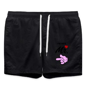 In my mr - Swim Trunks - black - Front - AI Model Male 185 light (185cm)