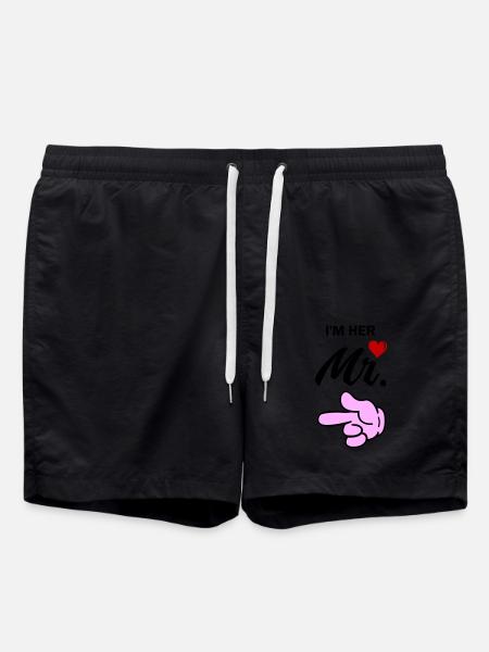 im her mr - Badeshorts - Schwarz
