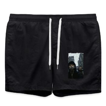 Gangster Cats Streetwear Cool Cat Motif - Short de bain - noir - Devant - AI Model Male 185 light (185cm)