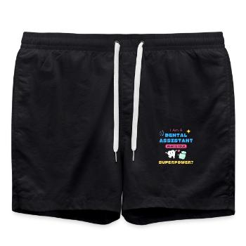 I'm A Dental Assistant What Is Your Superpower? - Swim Trunks - black - Front - AI Model Male 185 light (185cm)