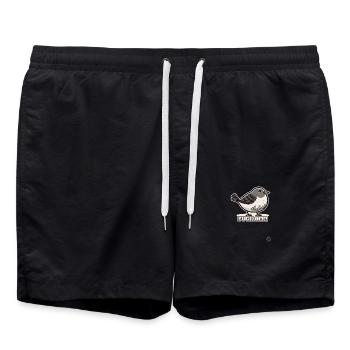 Le foutu oiseau : Le voltigeur effronté - Short de bain - noir - Devant - AI Model Male 185 light (185cm)
