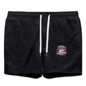 Aber Erst Kaffee - Badeshorts - Schwarz - Vorne - AI Model Male 185 light (185cm)