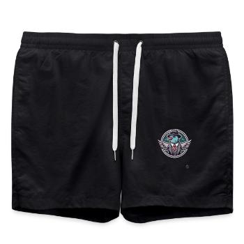 Gentleman vintage rétro avec colombe - Short de bain - noir - Devant - AI Model Male 185 light (185cm)