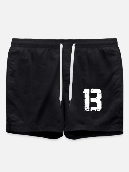 13 Zahl Vintage - Badeshorts - Schwarz