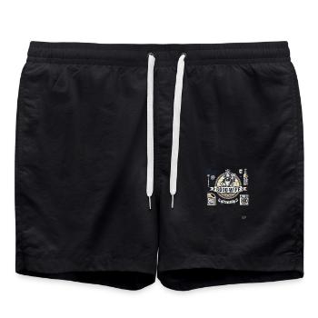 Ironic starter package: Budget for a good marriage - Swim Trunks - black - Front - AI Model Male 185 light (185cm)