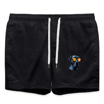 Great Dane Dog Head Portrait Cool - Swim Trunks - black - Front - AI Model Male 185 light (185cm)