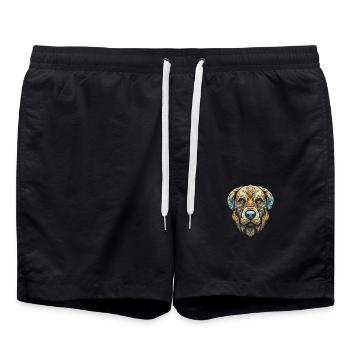 Kangal Hund Portrait - Badeshorts - Schwarz - Vorne - AI Model Male 185 light (185cm)