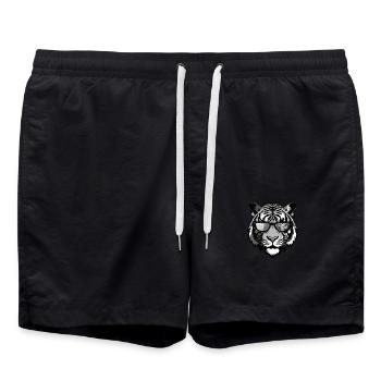 Tiger Head Portrait Cool - Swim Trunks - black - Front - AI Model Male 185 light (185cm)
