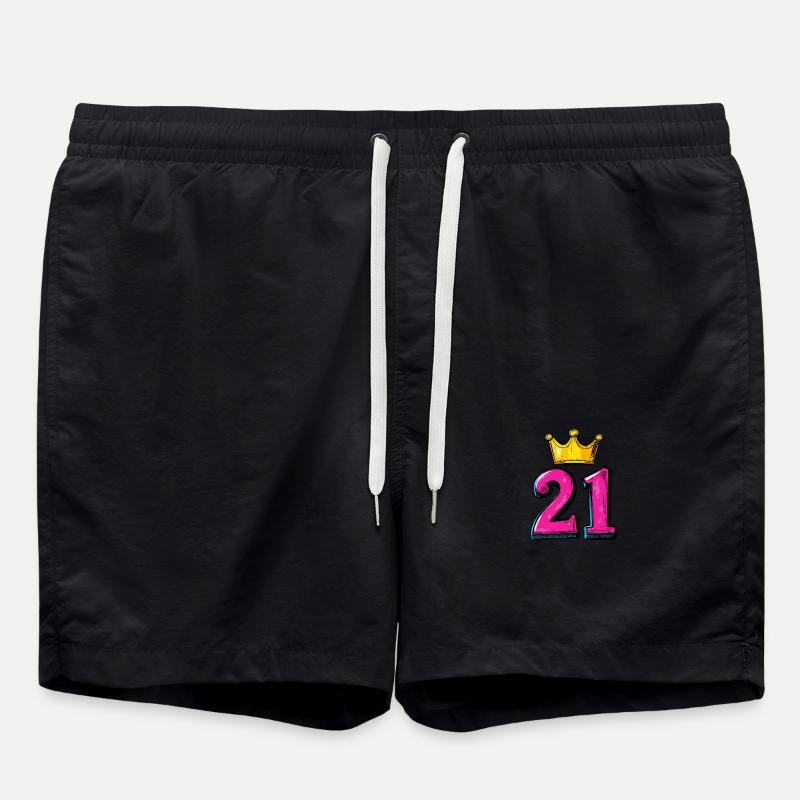 21 Numéro Jersey Couronne - Short de bain - noir