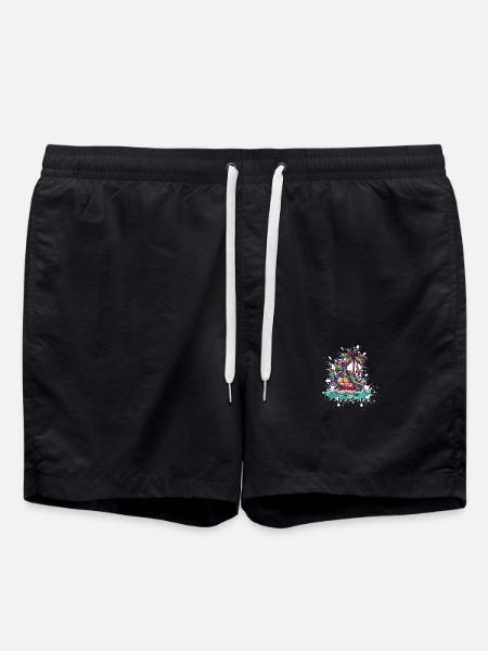 Turtle Island Palm Tree - Swim Trunks - black