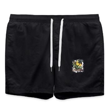 Chameleon Sommer Urlaub - Badeshorts - Schwarz - Vorne - AI Model Male 185 light (185cm)