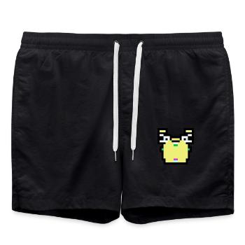 Pixel Krabbe - Badeshorts - Schwarz - Vorne - AI Model Male 185 light (185cm)