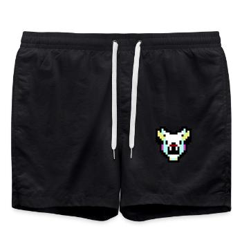 Pixel Hase - Badeshorts - Schwarz - Vorne - AI Model Male 185 light (185cm)