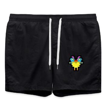Pixel Bird - Badeshorts - Schwarz - Vorne - AI Model Male 185 light (185cm)