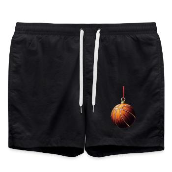 FROHE WEIHNACHTEN BASKETBALL - Badeshorts - Schwarz - Vorne - AI Model Male 185 light (185cm)