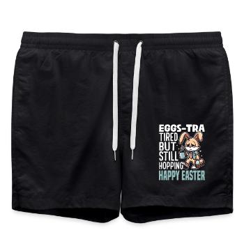 EGGS-TRA TIRED BUT STILL HOPPING HAPPY EASTER - Swim Trunks - black - Front - AI Model Male 185 light (185cm)