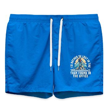 SE PERDRE DANS LES MONTAGNES QUE DANS LE BUREAU - Short de bain - cobalt blue - Devant
