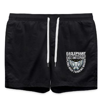 FLYING HIGH THINKING BIGGER - EAGLE AND ELEPHANT - Swim Trunks - black - Front - AI Model Male 185 light (185cm)