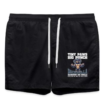 TINY PAWS BIG PUNCH - DACHSHUND AND GORILLA - Swim Trunks - black - Front - AI Model Male 185 light (185cm)