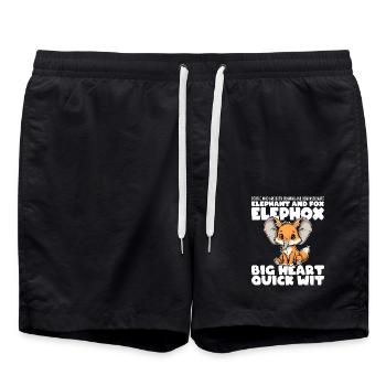 BIG HEART QUICK WIT - ÉLÉPHANT ET RENARD - ELEPHOX - Short de bain - noir - Devant - AI Model Male 185 light (185cm)
